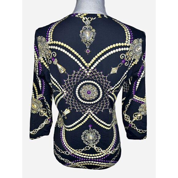 J. MCLAUGHLIN Catalina Cloth Pearl Jewelry Signature Shirt Top Size Small - Picture 3 of 5